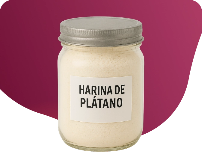 Imagen frasco de harina de plátano