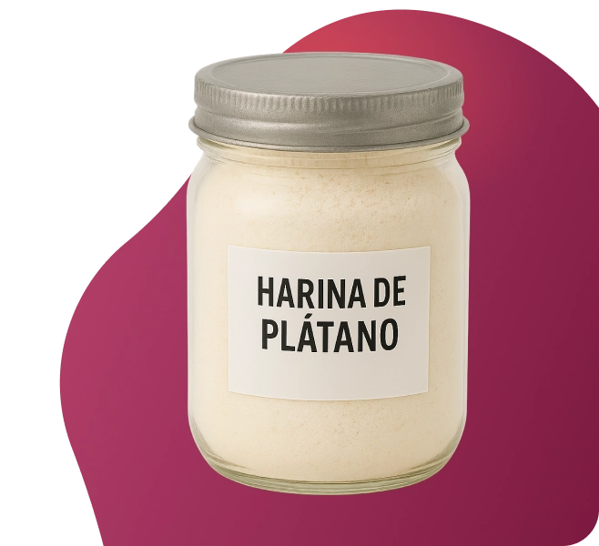 Imagen frasco de harina de plátano